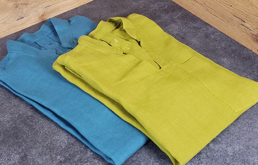 Chemise fendue col Mao pour homme |100% lin français| Zone Artisanale