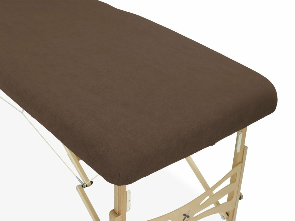housse-eponge-marron-chocolat-table-de-massage-portable-habys-mobercas-ecopostural-tablelya-gros-plan
