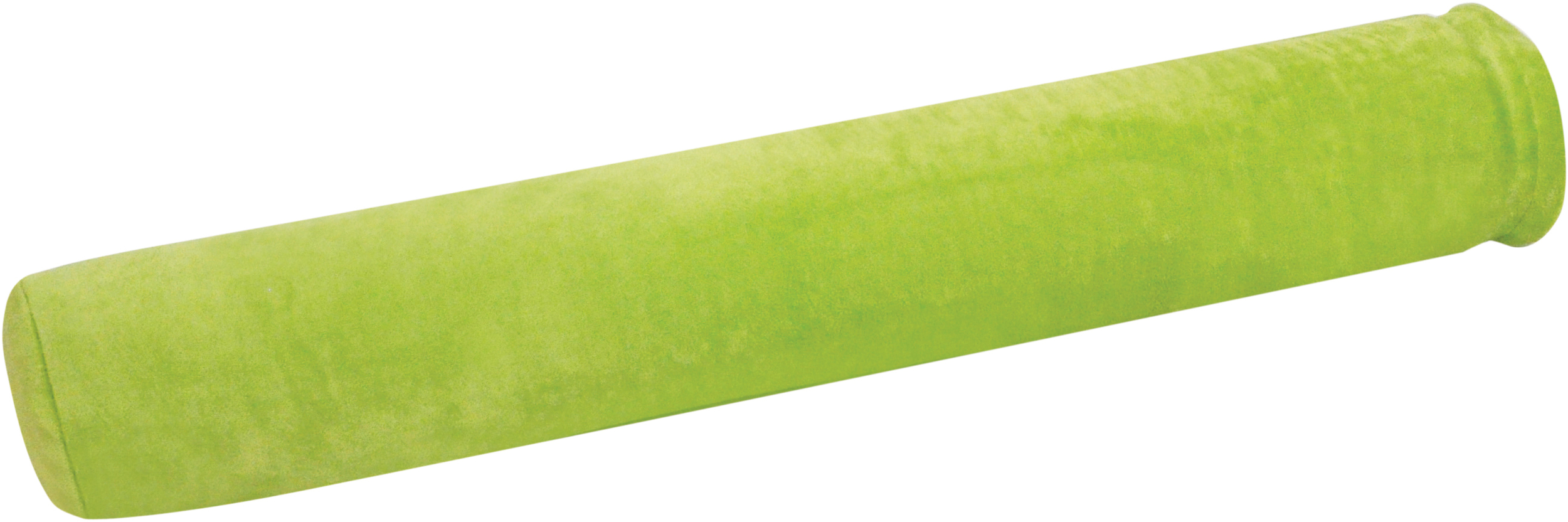 coussin cylindrique flexible en mousse à mémoire de forme vert anis diamètre 9 cm vue allongé