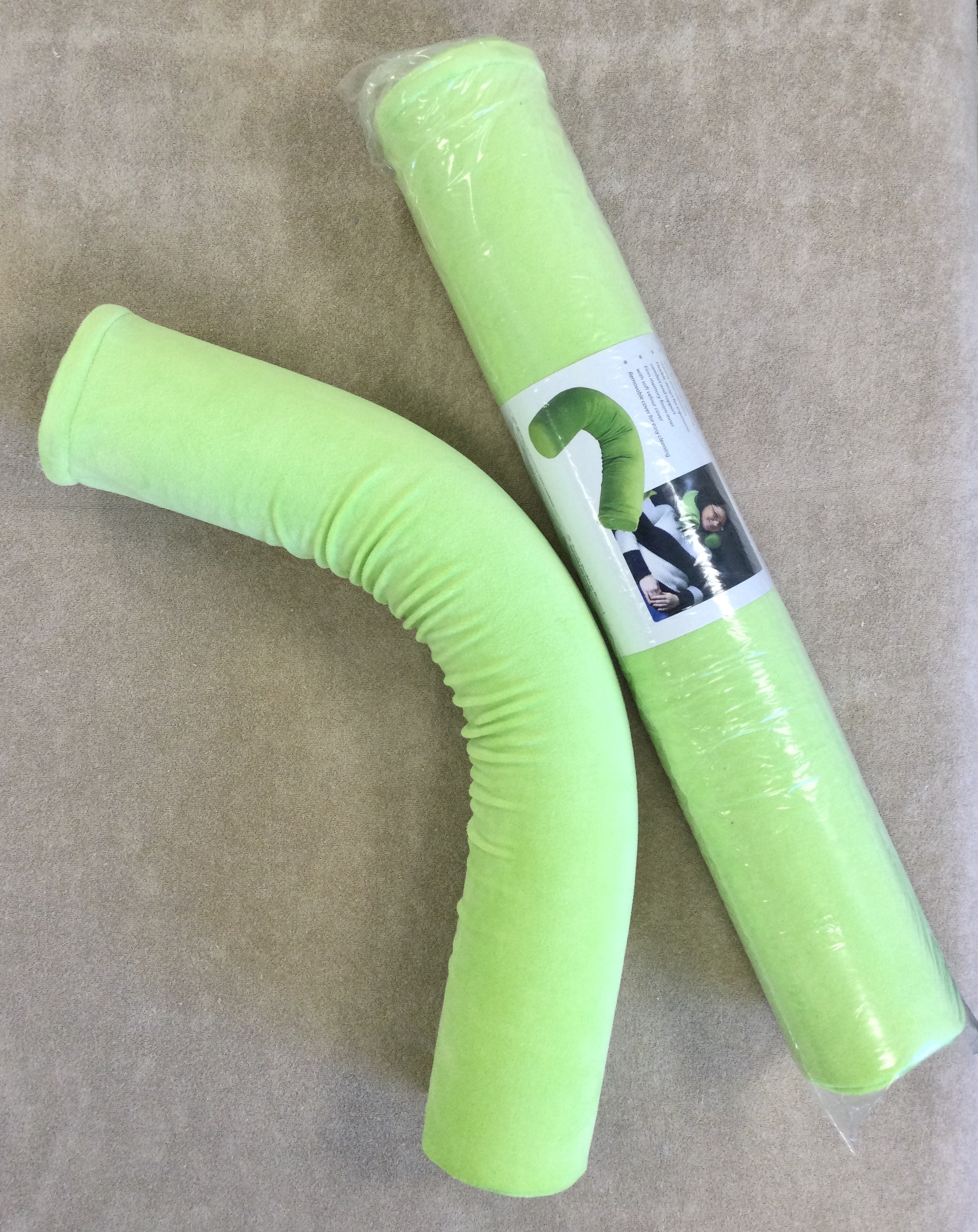 coussin cylindrique flexible en mousse à mémoire de forme vert anis diamètre 9 cm