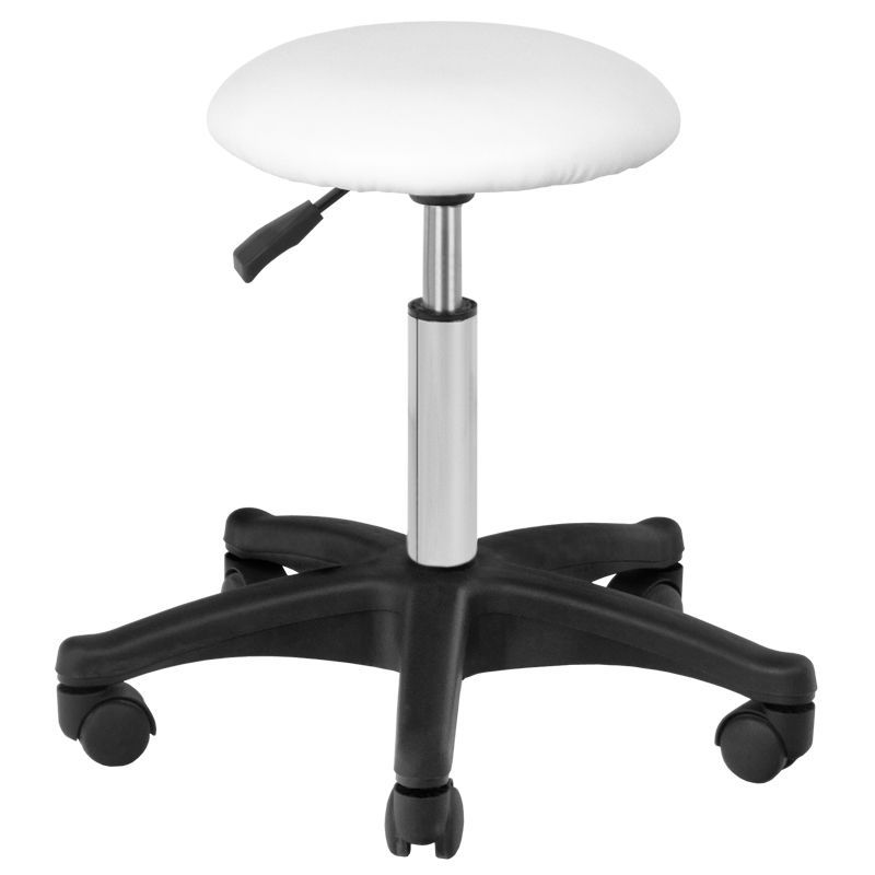 tablelya-tabouret-coiffure-assise-ronde-blanche-pied-pvc-a-roulettes-pas-cher-132033-2