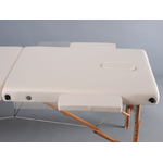 zoom appui bras latéraux table de massage en bois aura aveno life tablelya habys couleur beige creme
