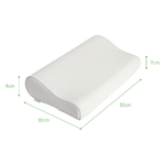 tablelya habys oreiller ergonomique à mémoire de forme dimensions M-50x30x7-9-cm-détail de la housse blanche avec passepoil satin