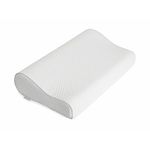 tablelya habys oreiller ergonomique à mémoire de forme M-50x30x7-9-cm-housse blanche passepoilée