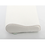 tablelya habys oreiller ergonomique à mémoire de forme M-50x30x7-9-cm-détail de la housse blanche avec passepoil satin