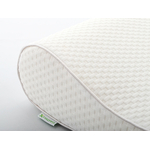 tablelya habys oreiller ergonomique à mémoire de forme M-50x30x7-9-cm-détail de la housse blanche passepoilée