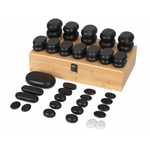 habys coffret bambou naturel de 45 pierres chaudes