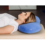 tablelya oreiller meilleur sommeil orthopedique pour soutenir la nuque en forme de haricot housse bleue dormir sur le dos
