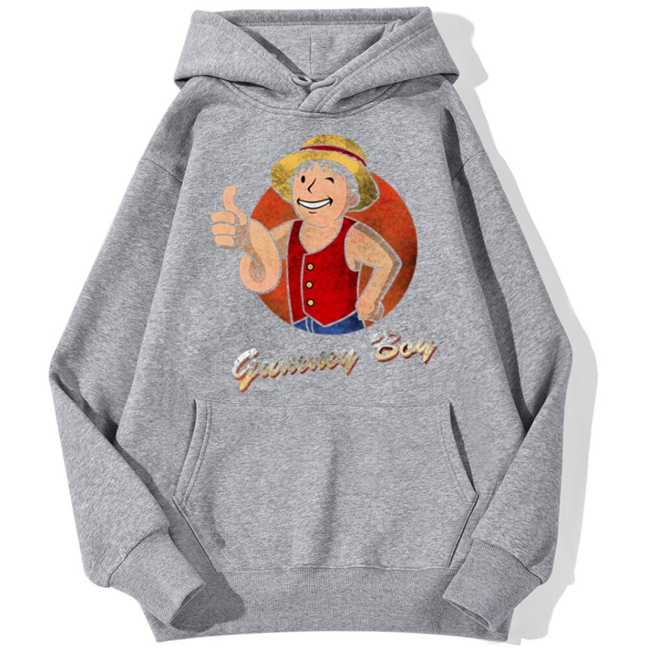 sweatshirt hoodie one piece gummy boy gris