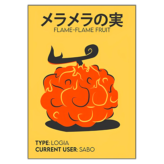 tableau toile one piece flame flame fruit 1