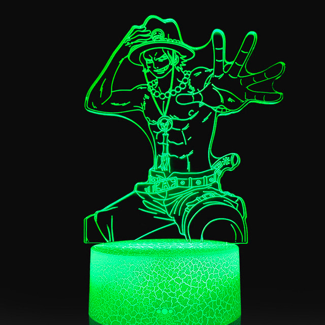 lampe 3d one piece ace hand green