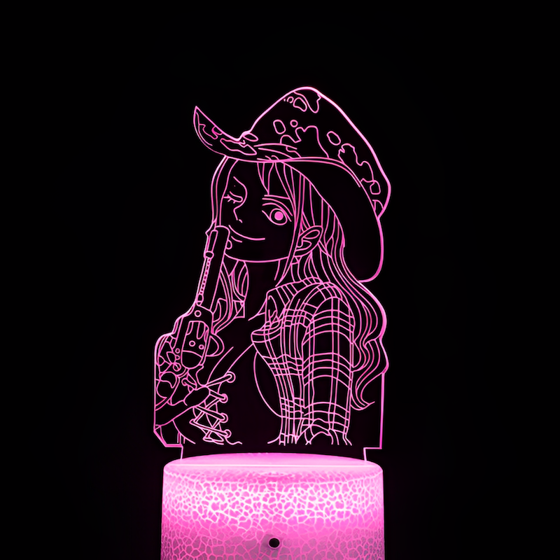 lampe 3d one piece robin pistol pink