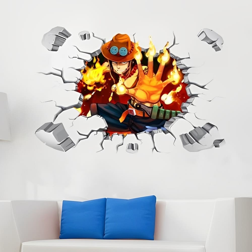 Sticker Mural One Piece Ace Wall