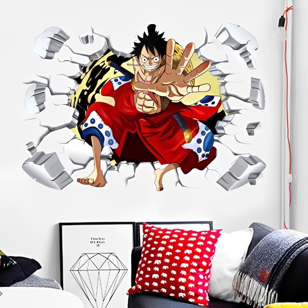 Sticker Mural One Piece Luffy Wano Wall