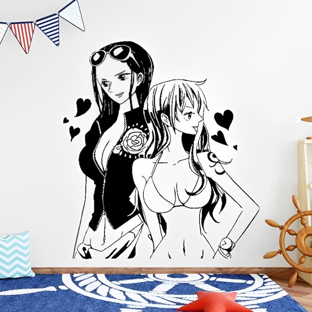 sticker mural one piece nico robin nami 3