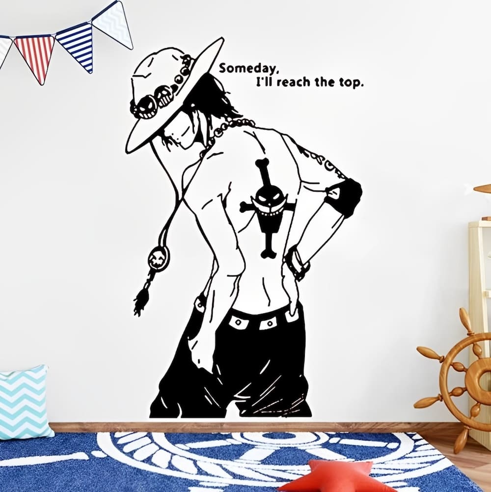 sticker mural one piece portgas ace top 2