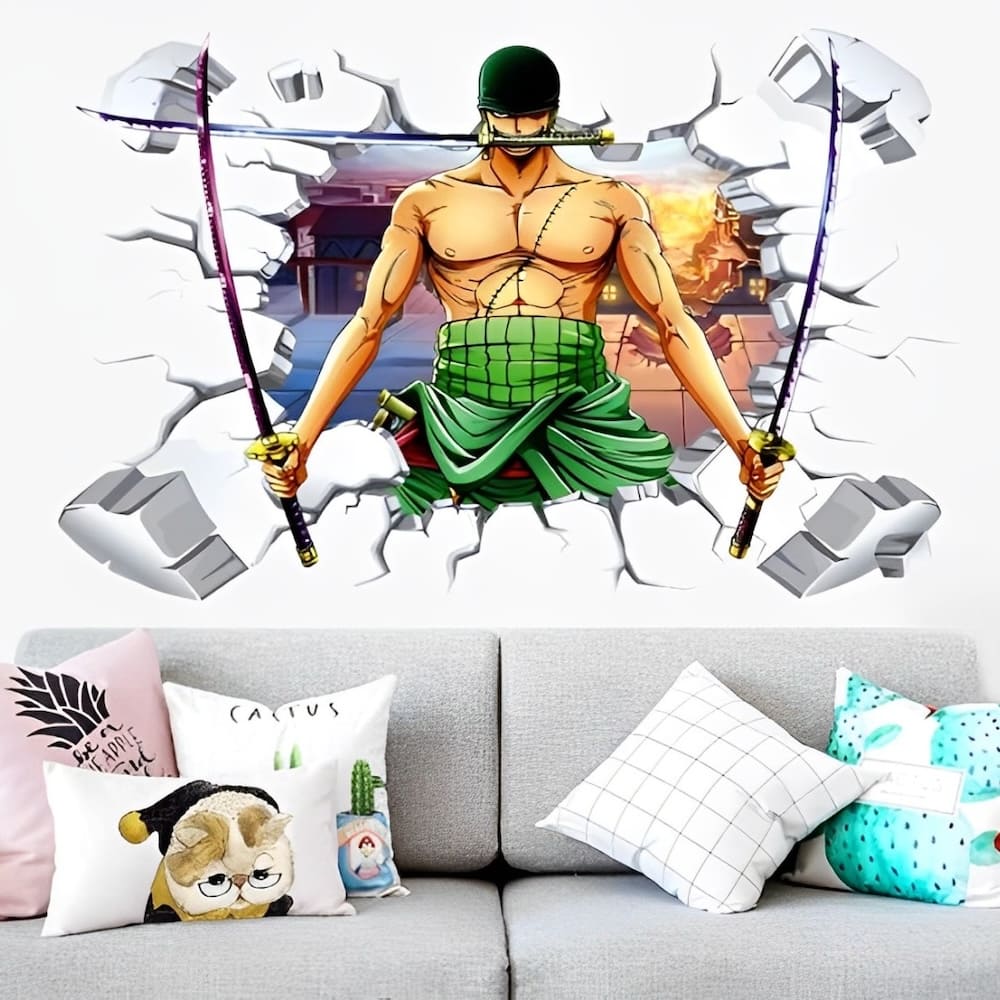 sticker mural one piece roronoa zoro wall