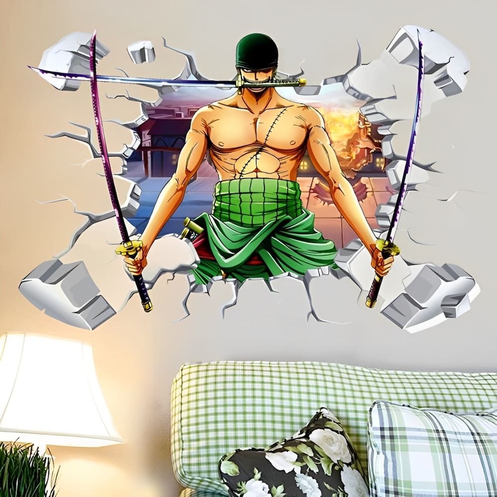 sticker mural one piece roronoa zoro wall 3