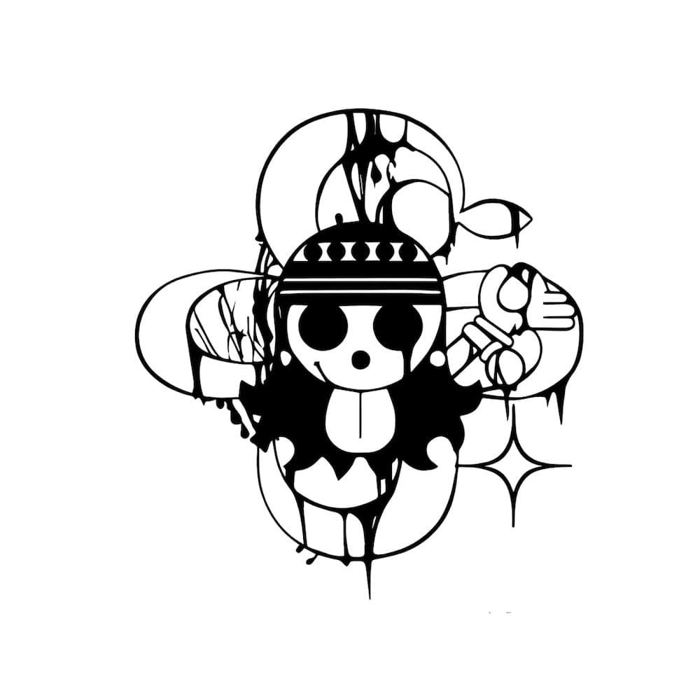 autocollant one piece jolly roger dark nami