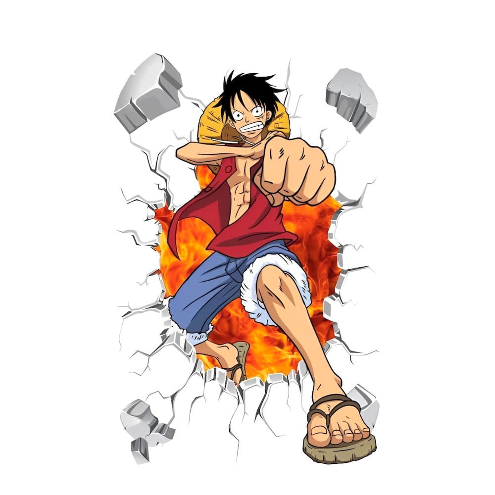 stickers mural luffy color one piece 5
