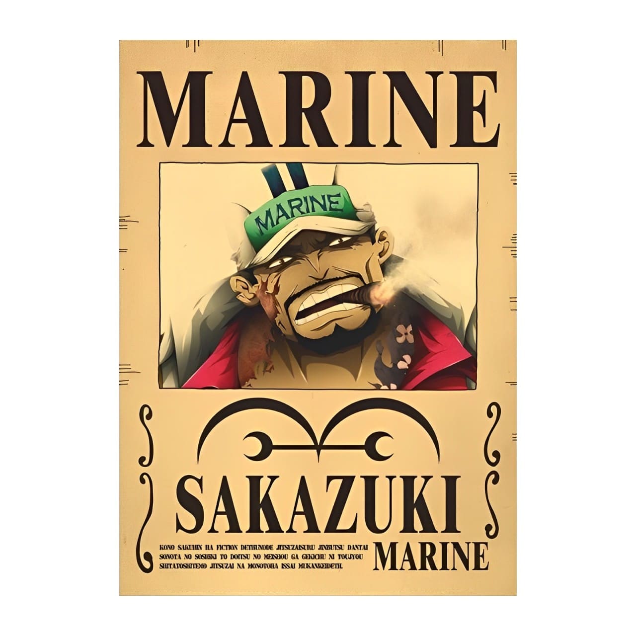 affiche wanted one piece sakazuki