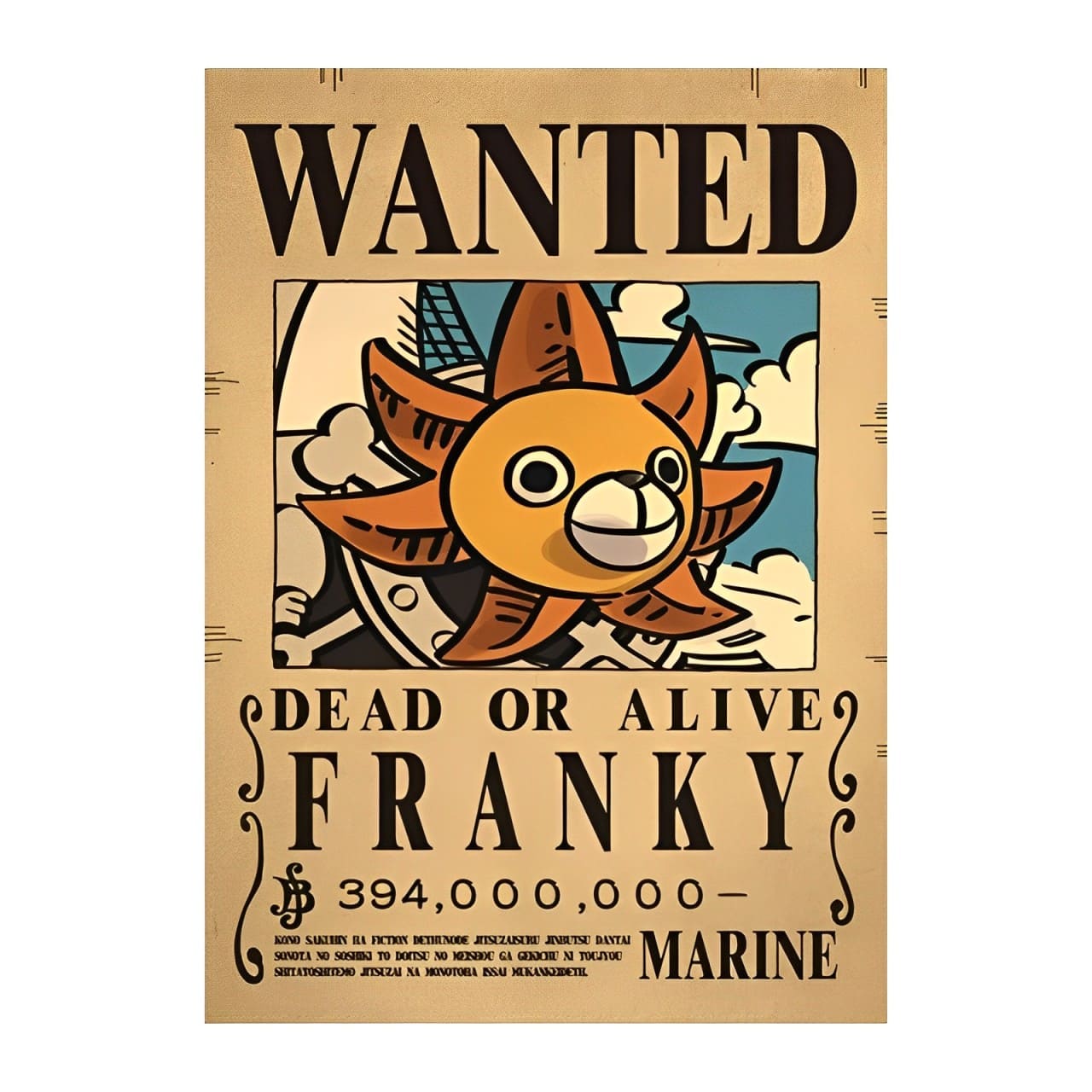 affiche wanted one piece franky wano
