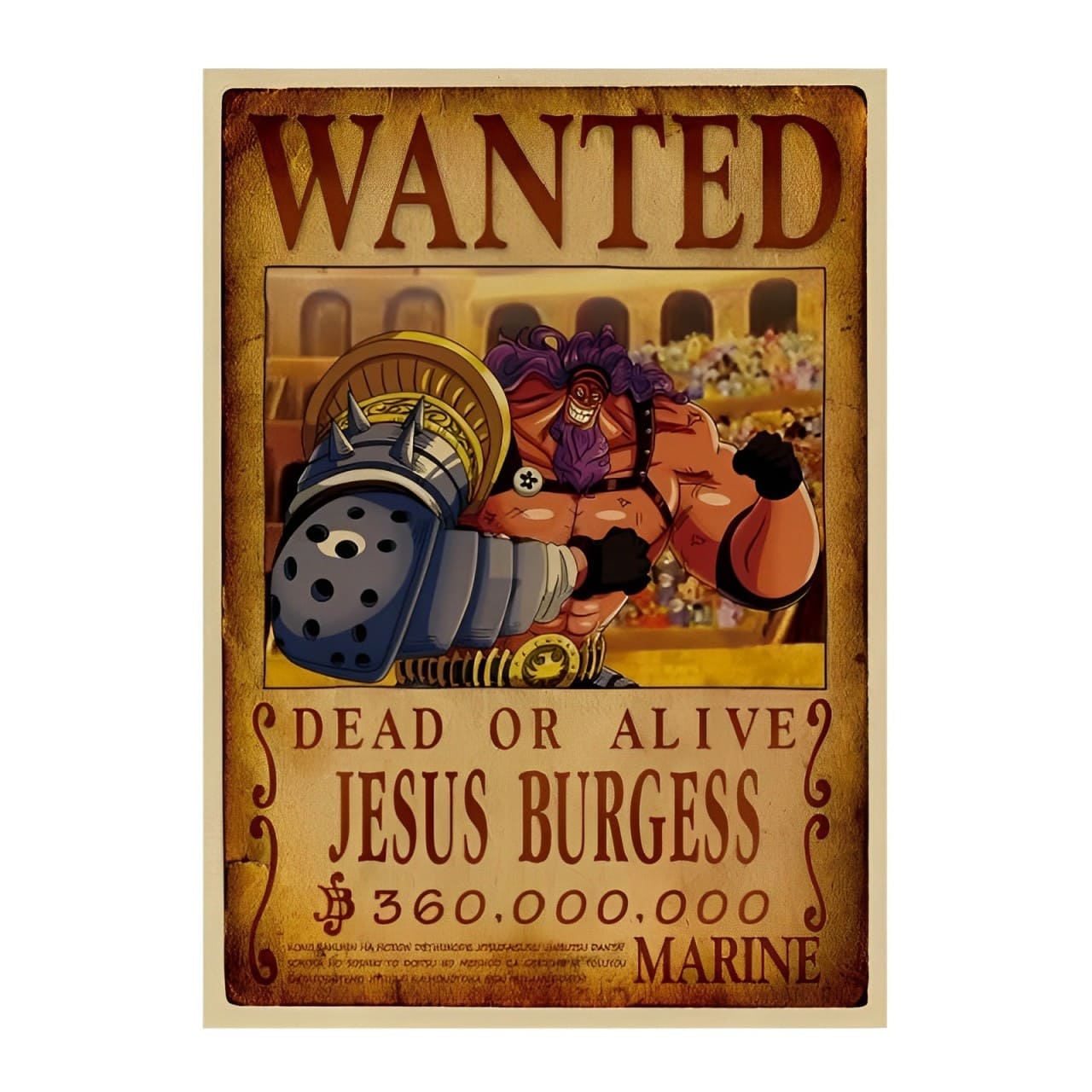 affiche wanted avis de recherche jesus burgess one piece