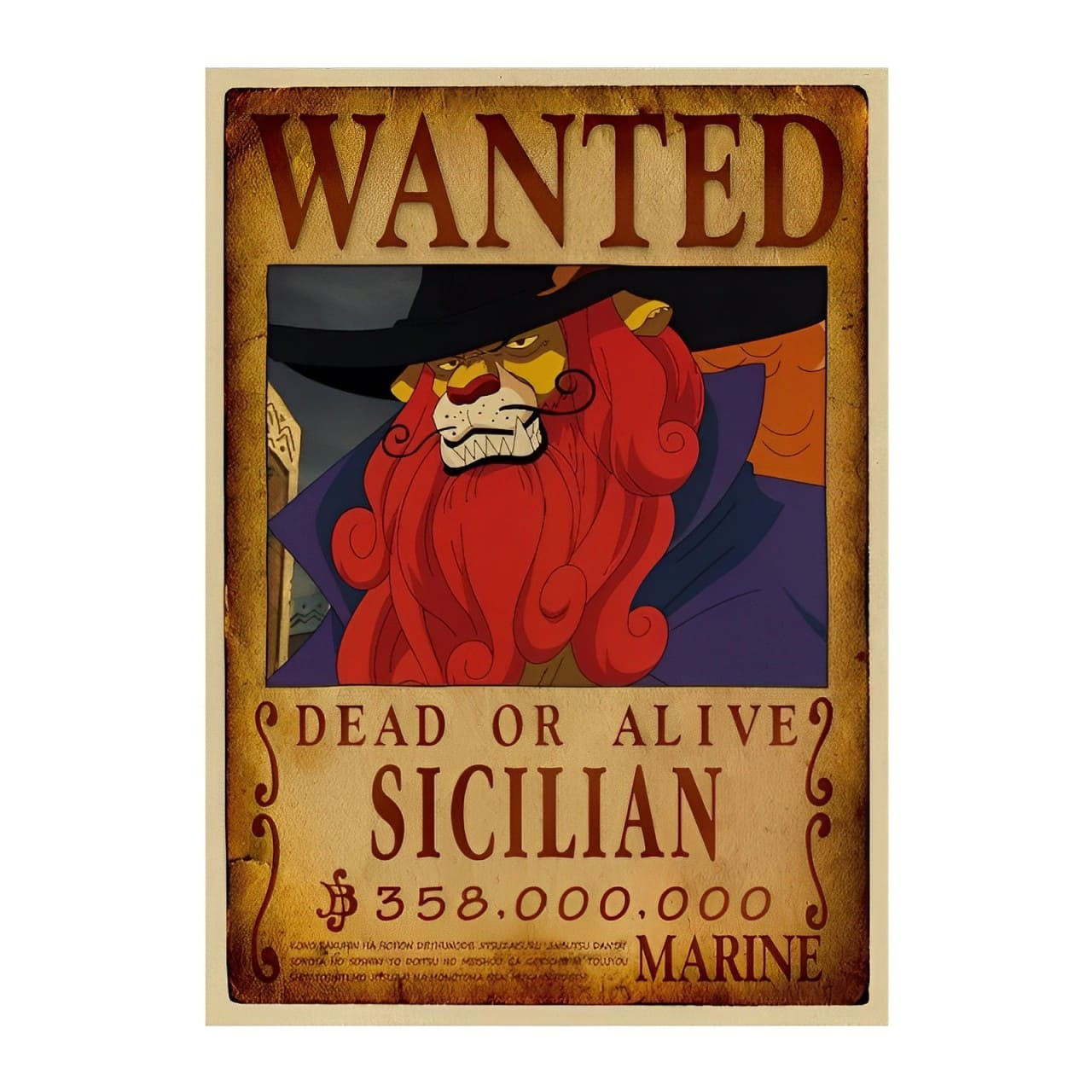 affiche wanted avis de recherche sicilian one piece