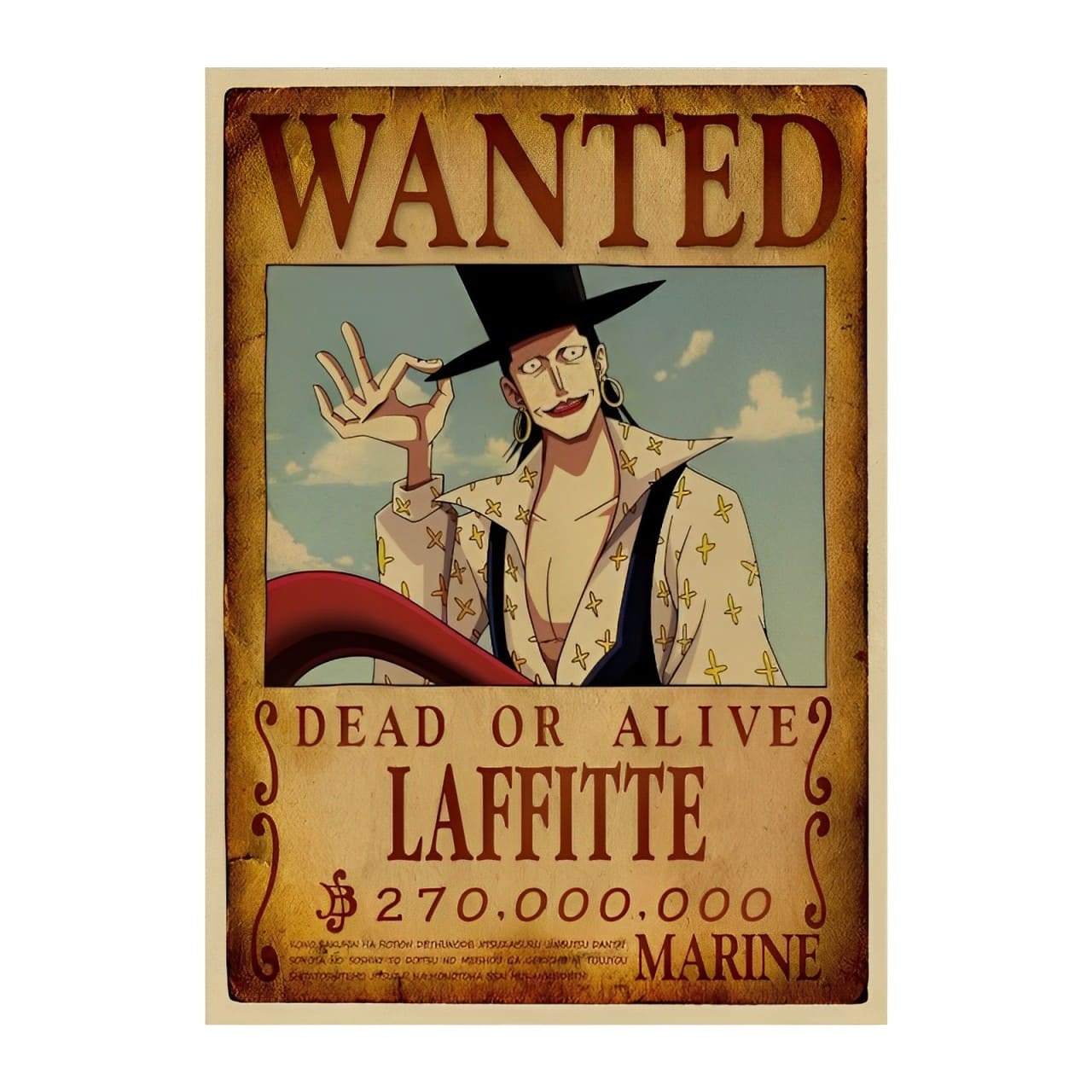 affiche wanted avis de recherche laffitte one piece