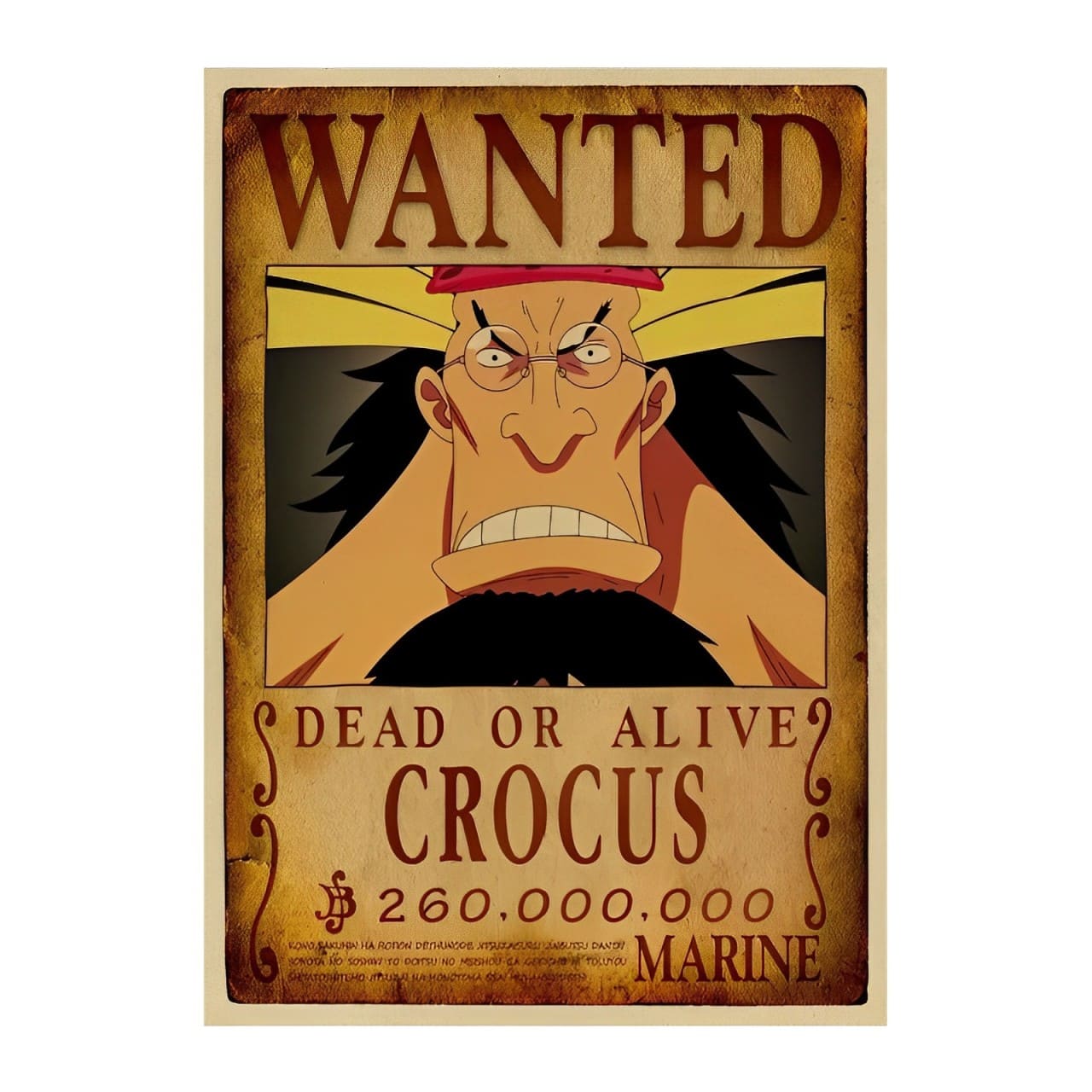 affiche wanted avis de recherche crocus one piece