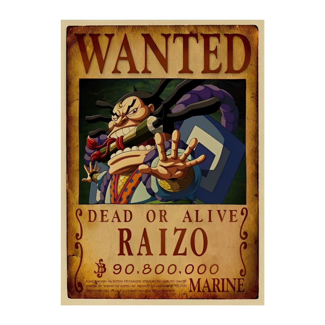 affiche wanted avis de recherche raizo one piece