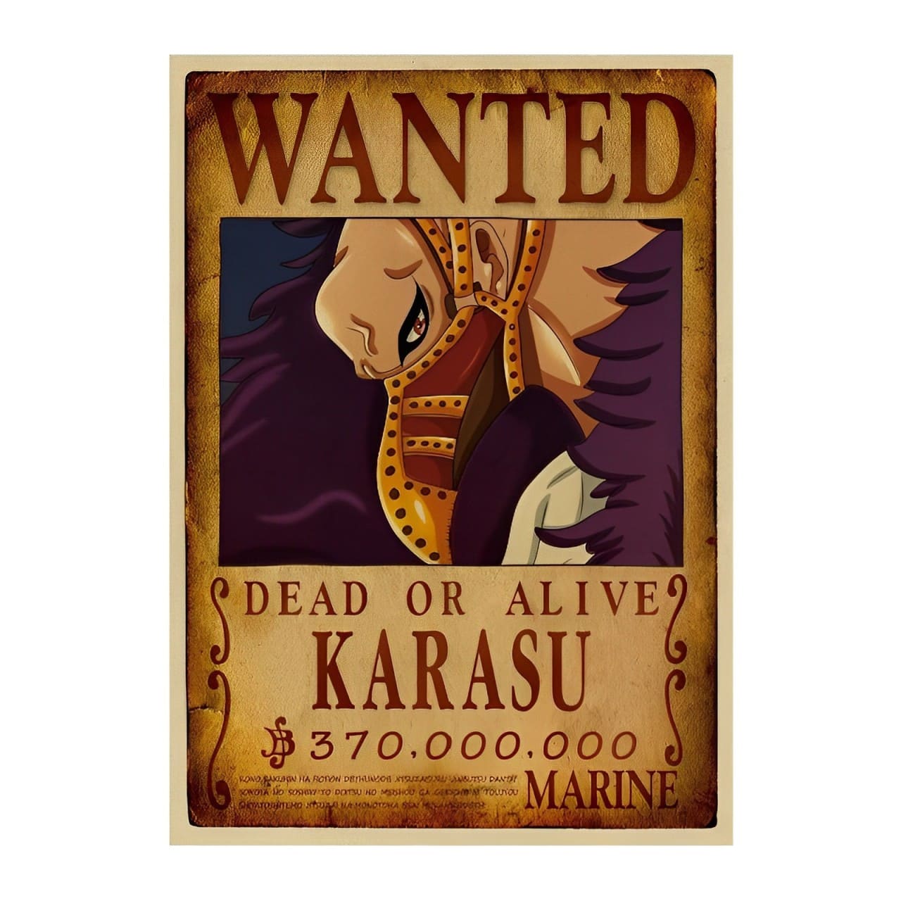affiche wanted avis de recherche karasu one piece