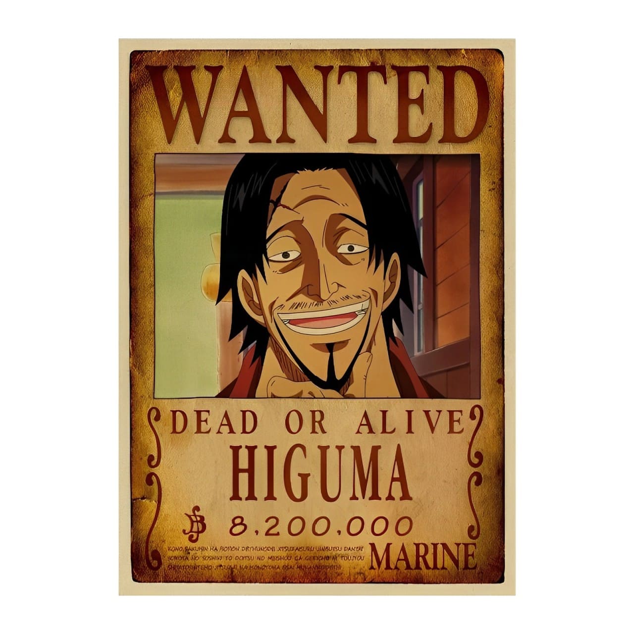 affiche wanted avis de recherche higuma one piece