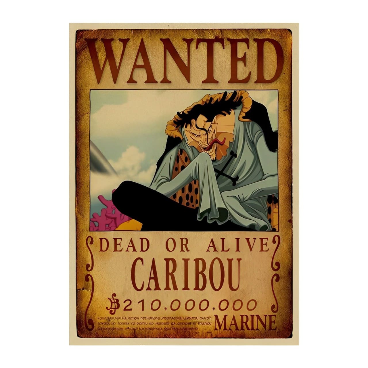 affiche wanted avis de recherche caribou one piece