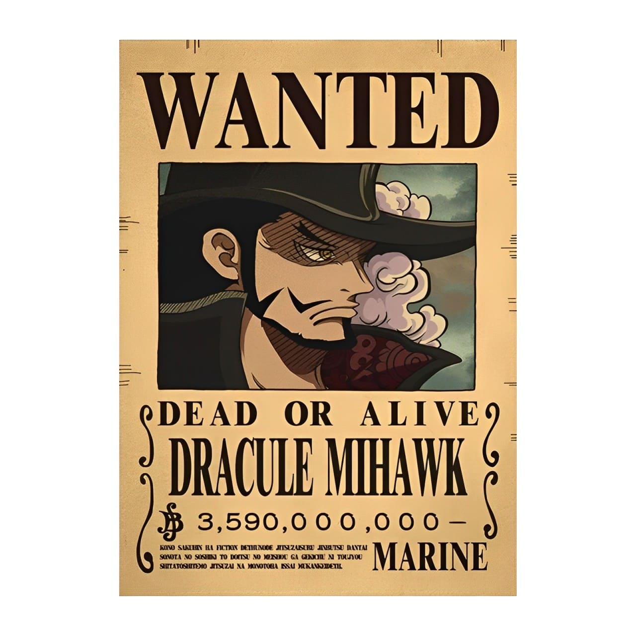 affiche wanted one piece dracule mihawk 2