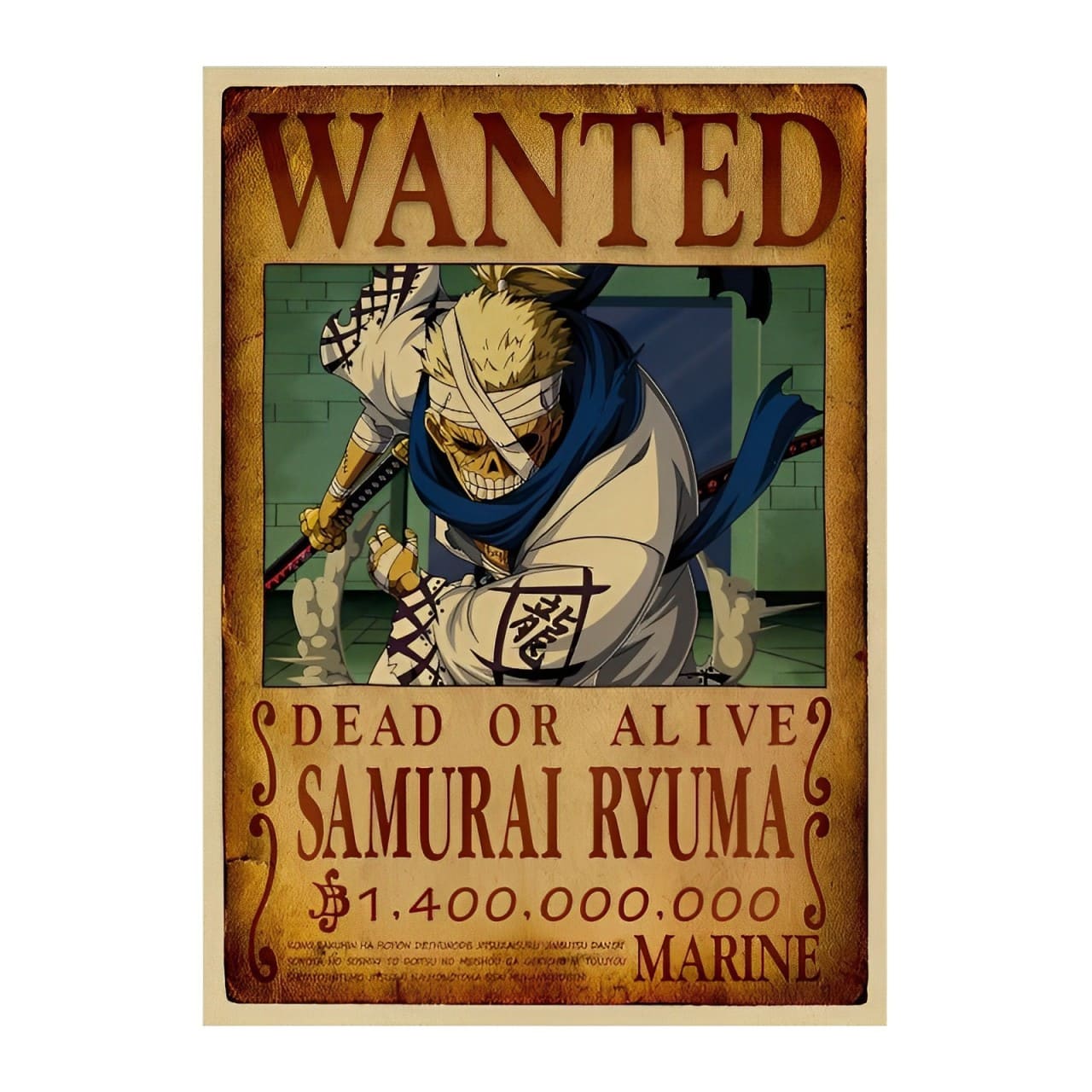 affiche wanted avis de recherche samurai ryuma one piece
