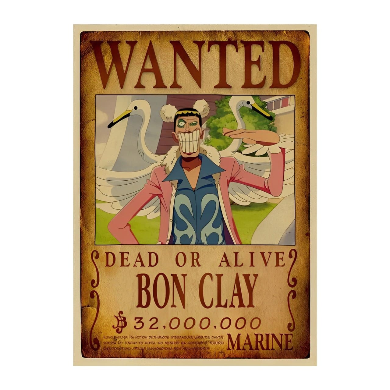 affiche wanted avis de recherche bon clay one piece