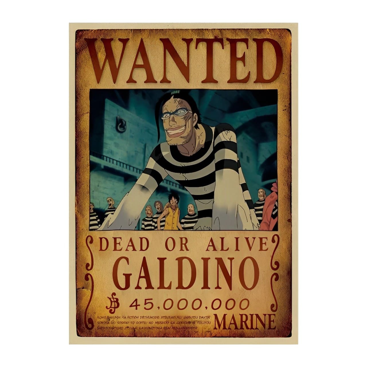 affiche wanted avis de recherche galdino one piece