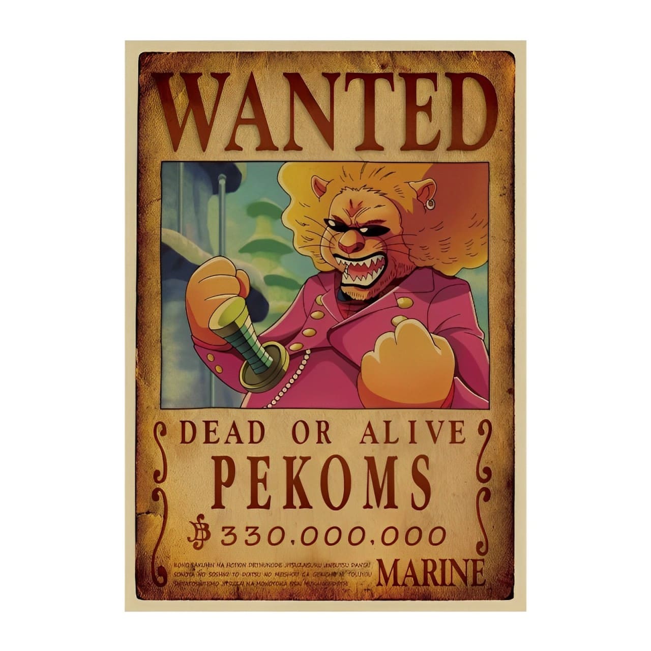 affiche wanted avis de recherche pekom one piece