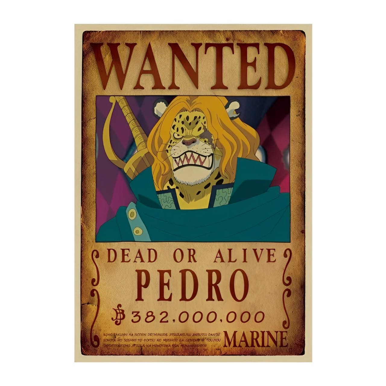 affiche wanted avis de recherche pedro one piece