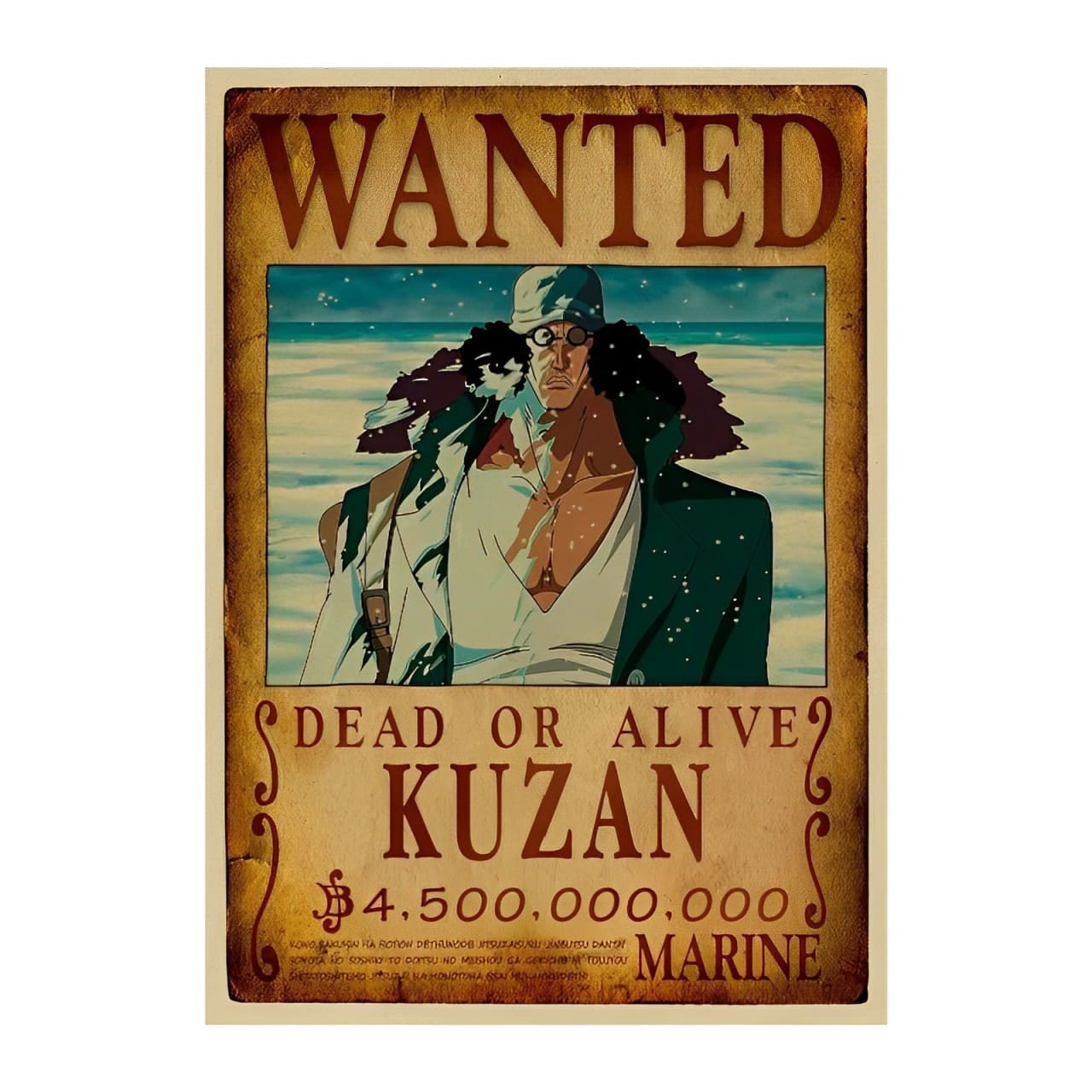 affiche wanted avis de recherche kuzan one piece