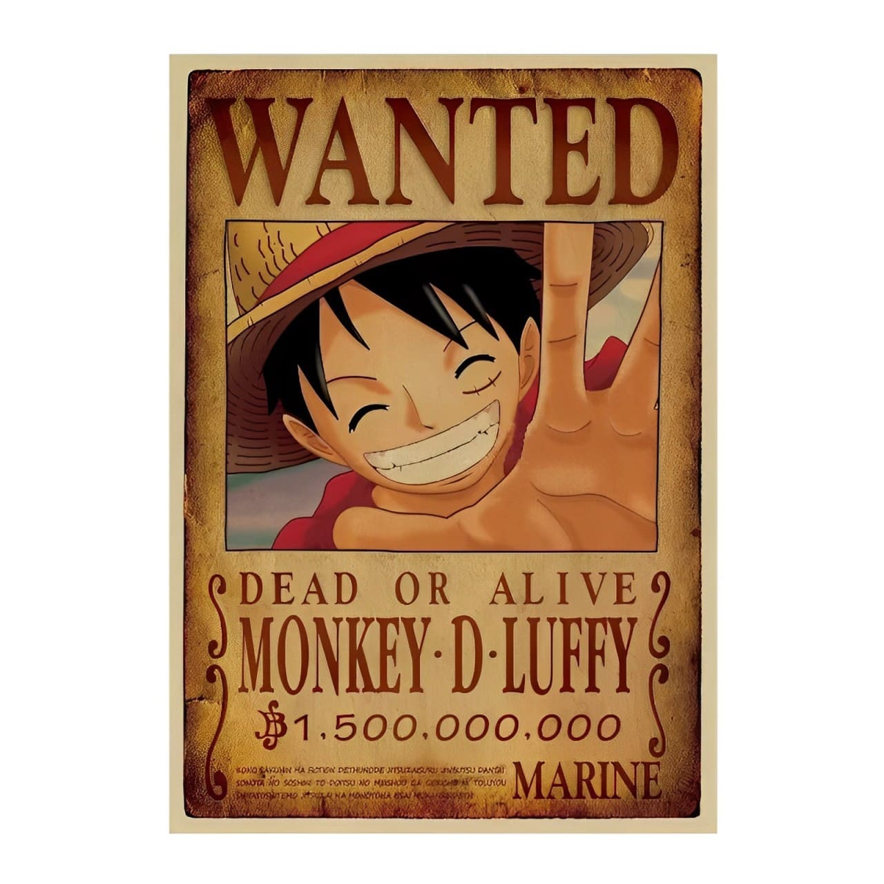 affiche wanted avis de recherche monkey d luffy one piece