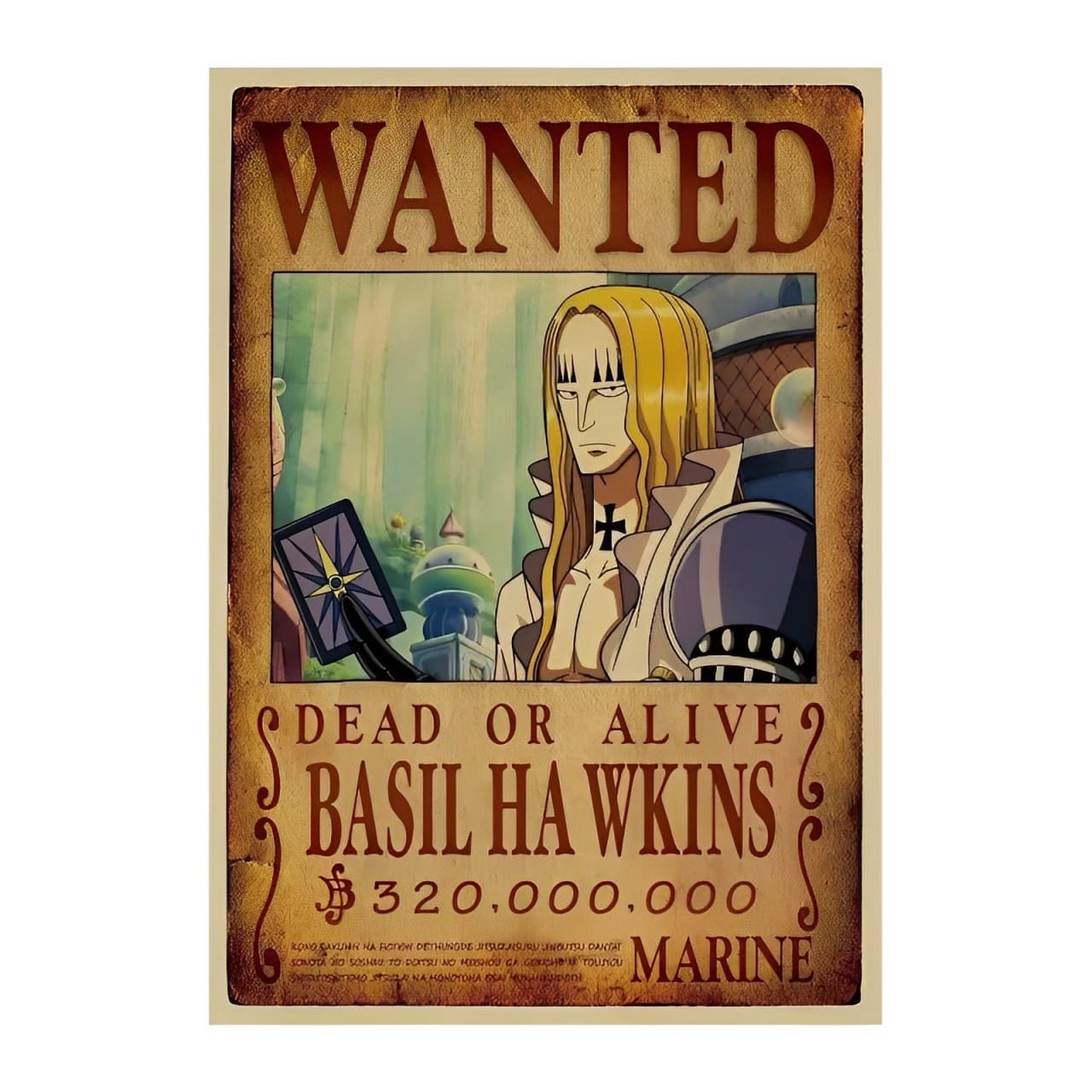 affiche wanted avis de recherche basil hawkins one piece