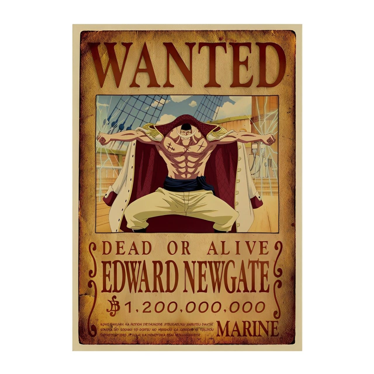 affiche wanted avis de recherche edward newgate one piece