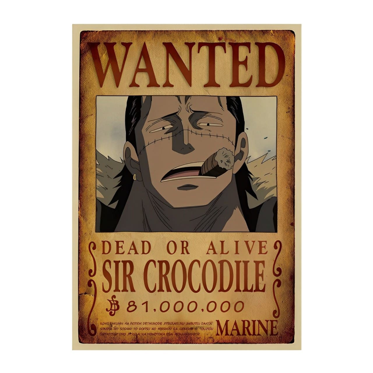 affiche wanted avis de recherche sir crocodile one piece
