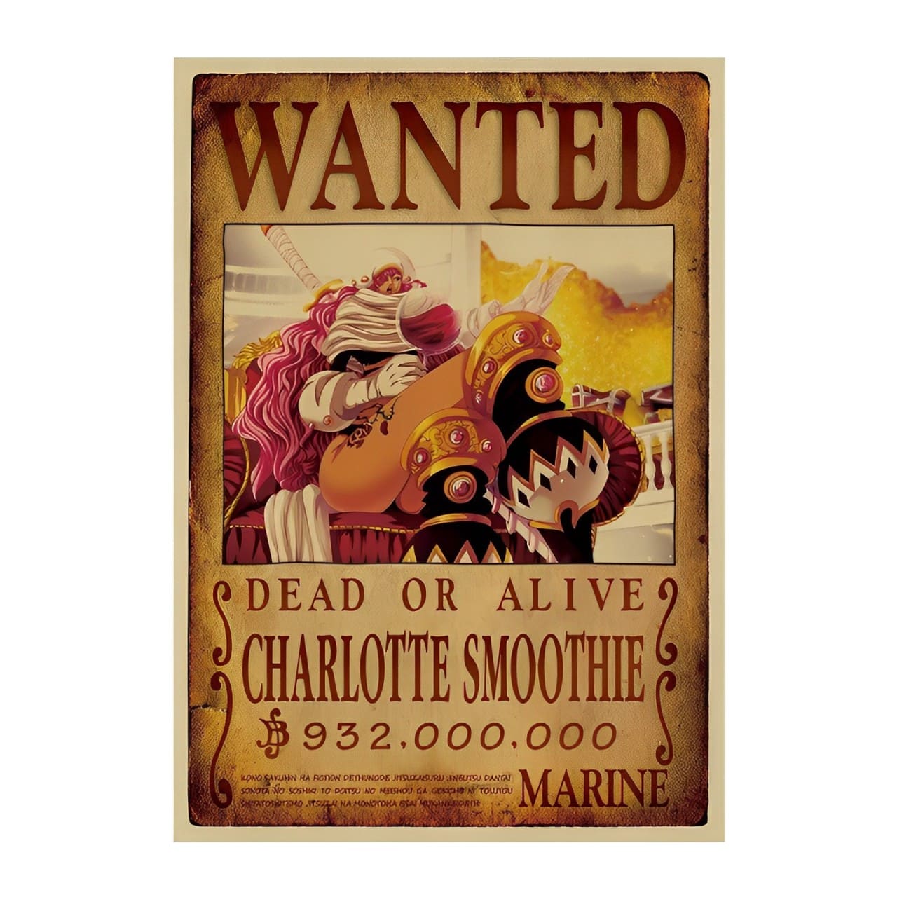 affiche wanted avis de recherche charlotte smoothie one piece