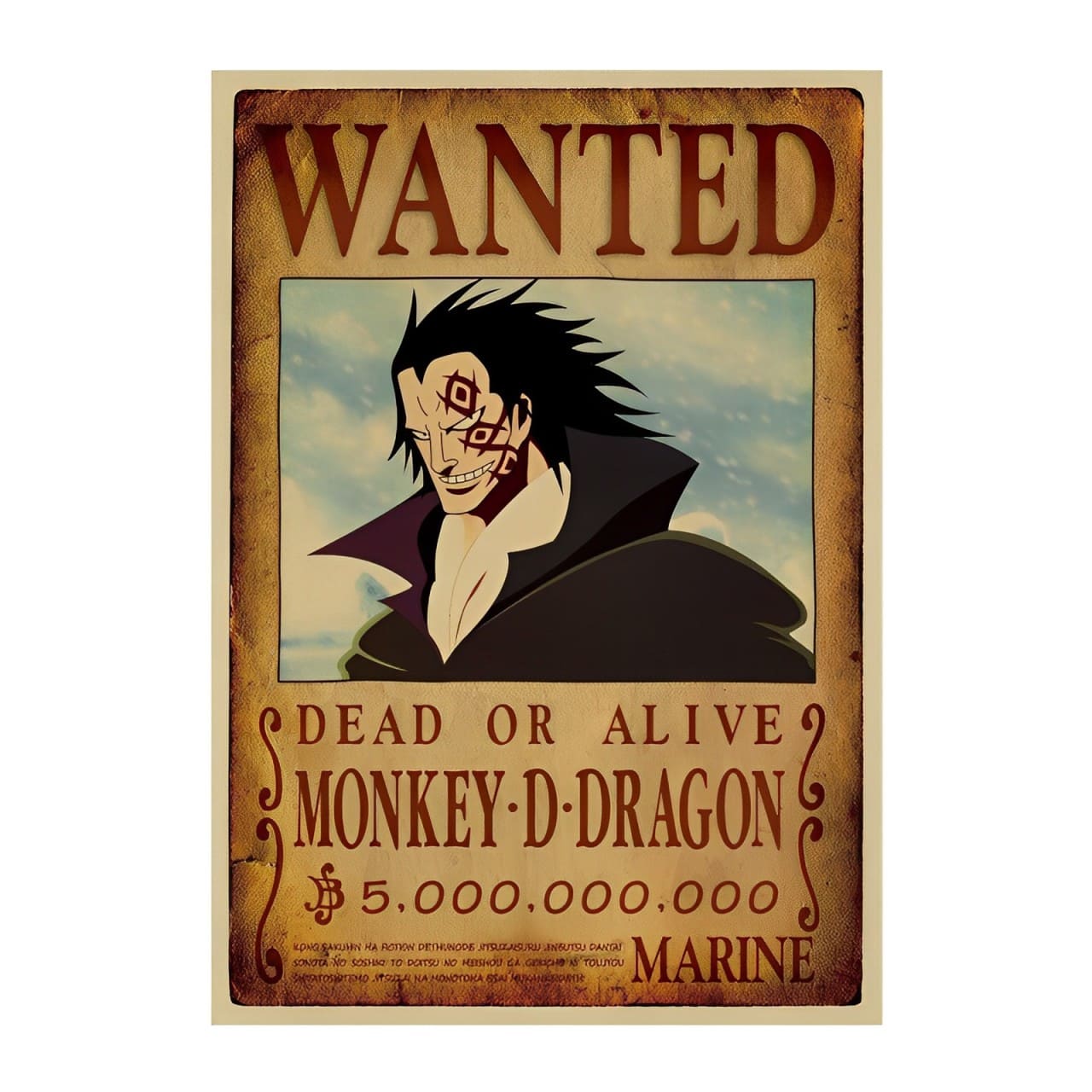 affiche wanted avis de recherche monkey d dragon one piece
