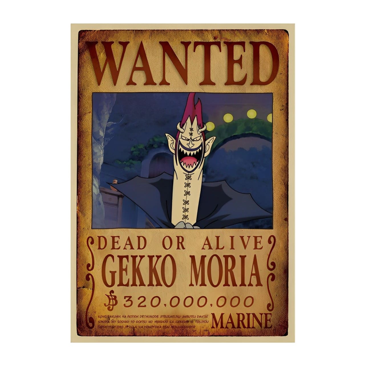 affiche wanted avis de recherche gekko moria one piece