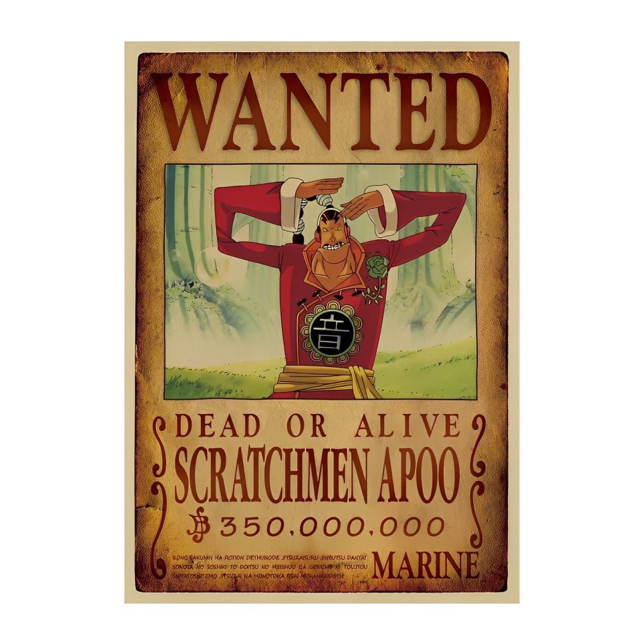 affiche wanted avis de recherche scratchmen apoo one piece