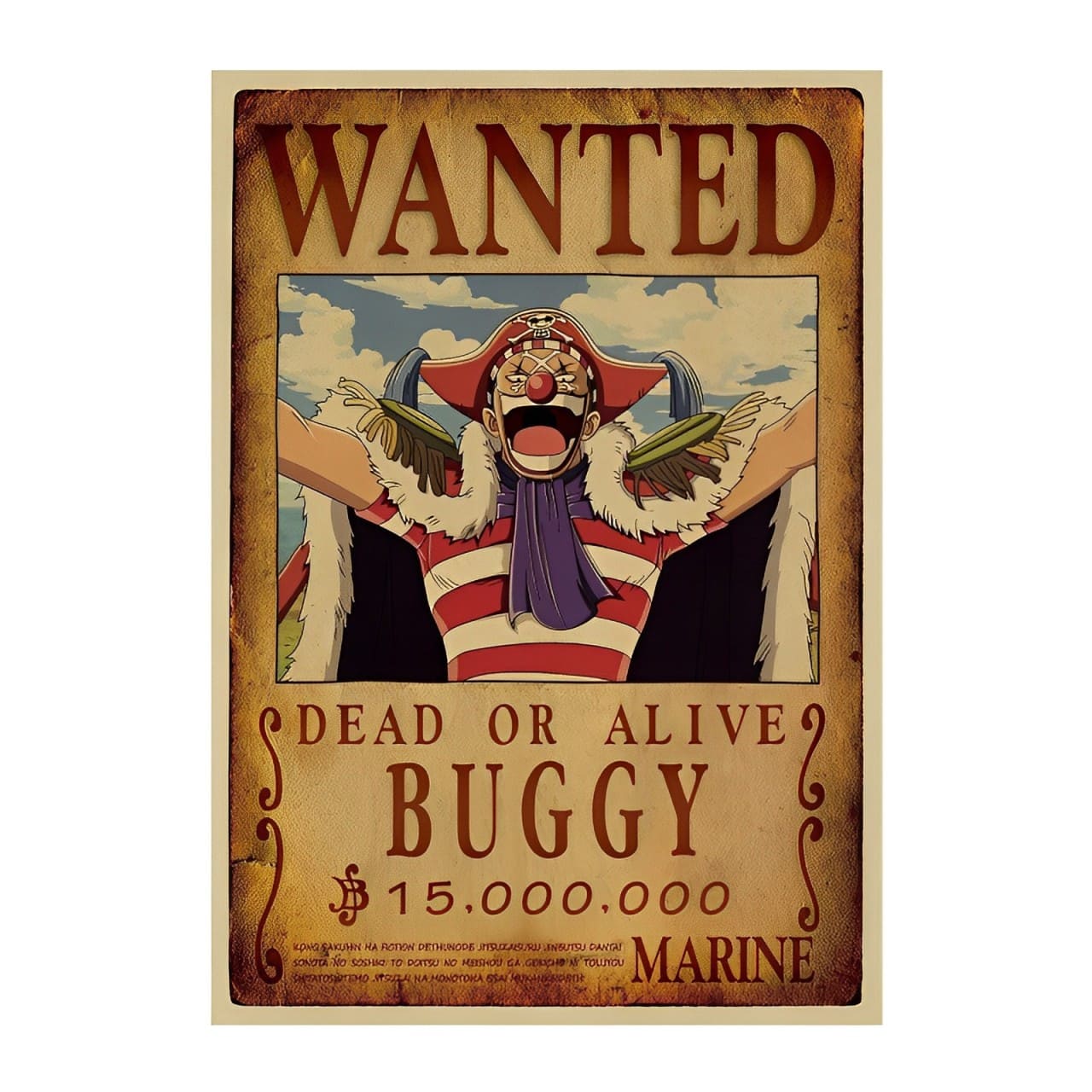 affiche wanted avis de recherche buggy one piece